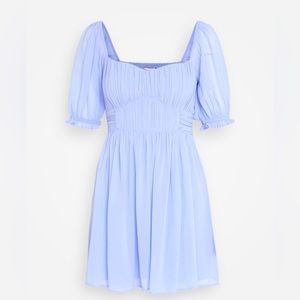 NWT Abercrombie & Fitch Petite Puff Sleeve Ruched Mini Dress